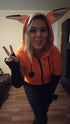 Autumn Women Thumb Sleeve Fox Ears Patchwork Hoodies Kawaii zipper Tracksuit - menochic